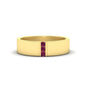 3 Stone Mens Flat Gemstone Band