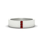 3 Stone Mens Flat Gemstone Band