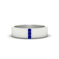 3 Stone Mens Flat Gemstone Band