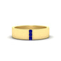3 Stone Mens Flat Gemstone Band