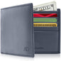 Genuine Leather Slim Bifold Wallet – ID Window, RFID Blocking
