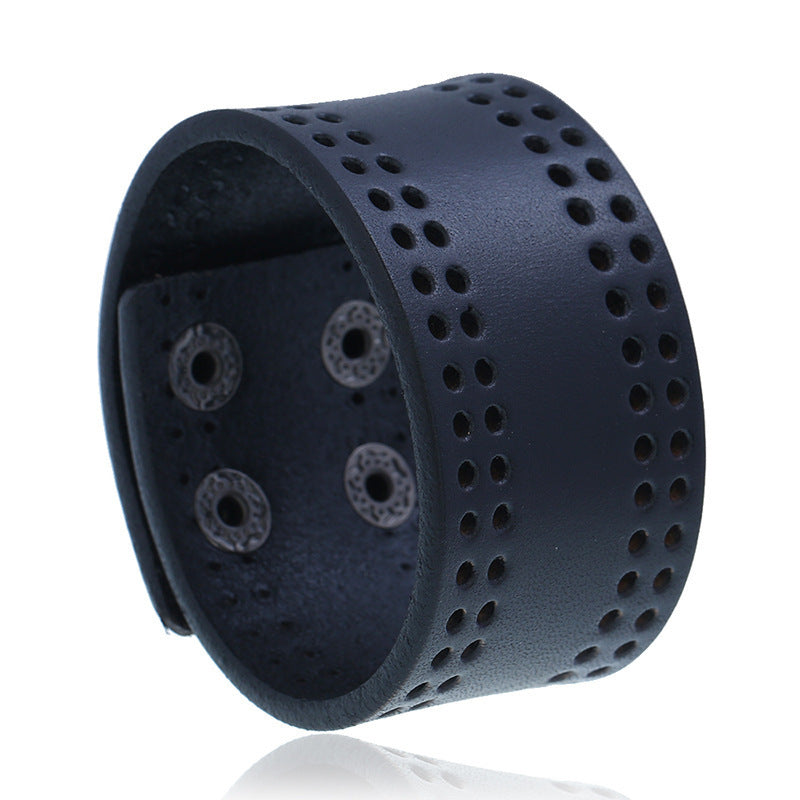 Simple Punk Men And Women Same Style Cattle Leather Bracelet