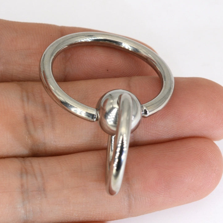 3x24mm Double Ring Pure Titanium Steel Male Piercing Large Inner Diameter Piercing Jewelry