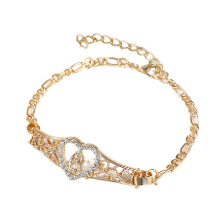 Womens Loving Mother Mary Prayer Bracelet