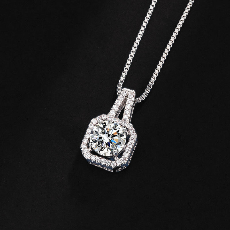 Square Bag Diamond Necklace Rings Ear Studs Suit