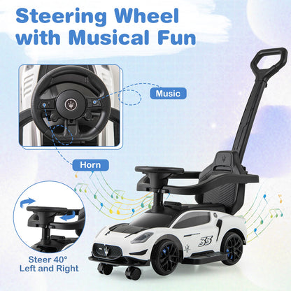 3-in-1 Ride on Push Car Maserati Licensed Sliding Car with Music