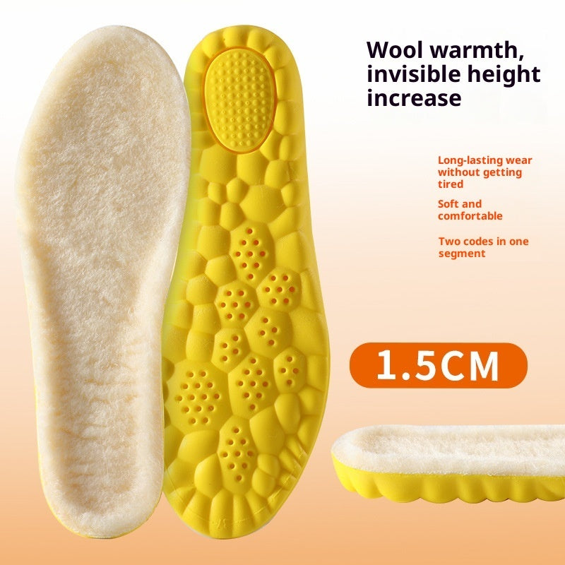 Breathable Sweat Absorbing Shock-absorbing Comfortable Soft Bottom Drooping Wool Insole