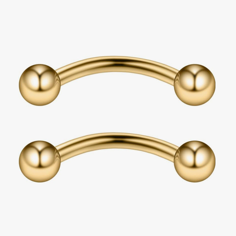 Stainless Steel Brow Nail Curved Rod Ball Piercing Jewelry