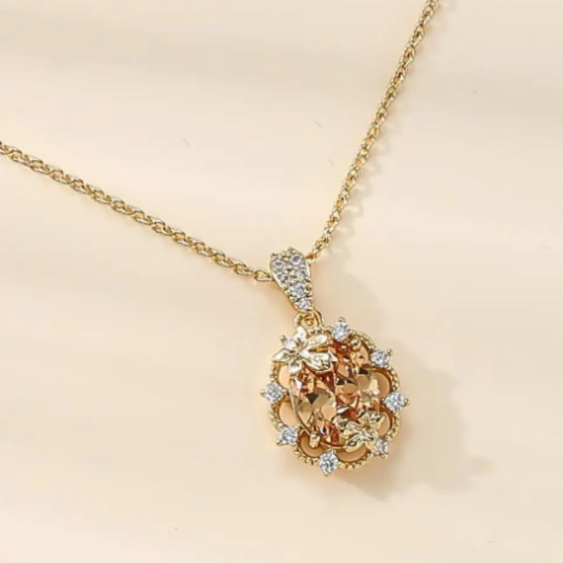 High-grade Red Maple Leaf Earrings Necklace Elegance Retro Simple