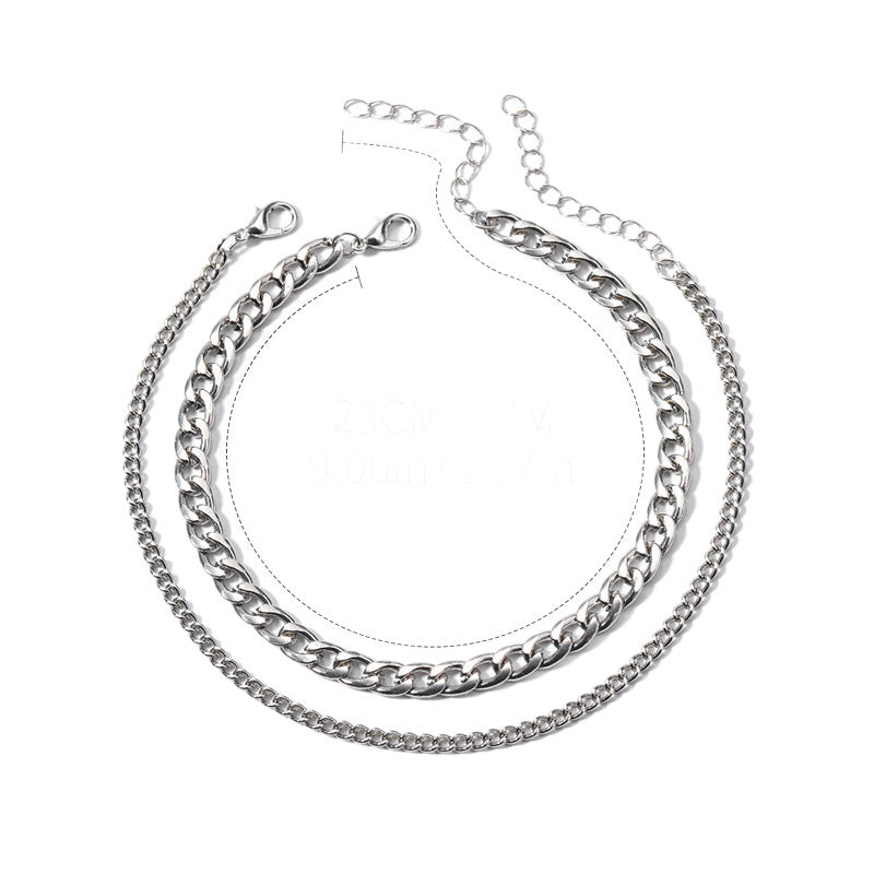 Fashion Simple Chain Double-circle Anklet Women