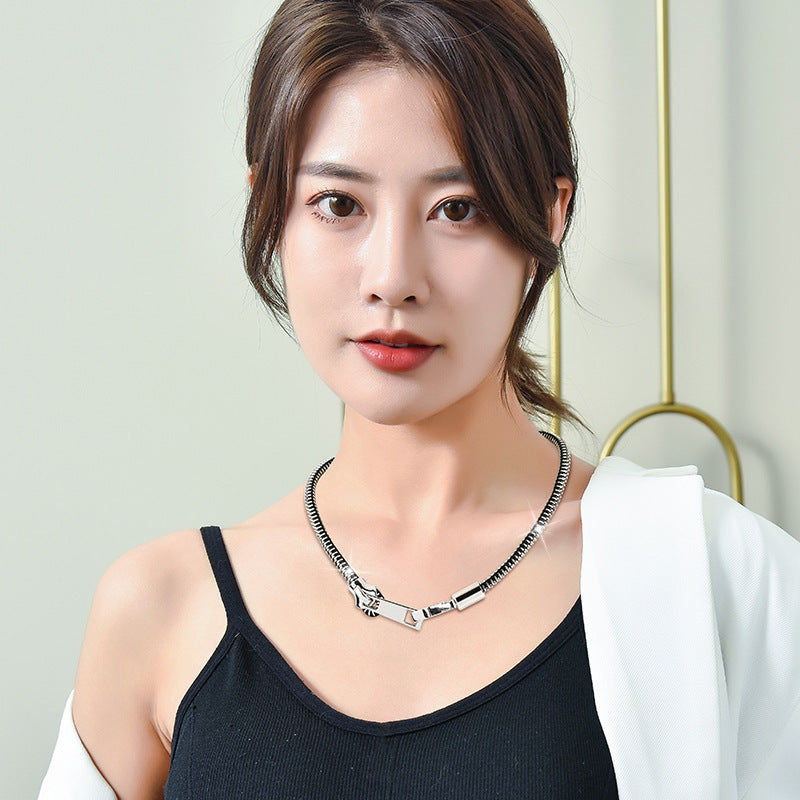 Personalized Hip Hop One Style For Dual-wear Zipper Necklace
