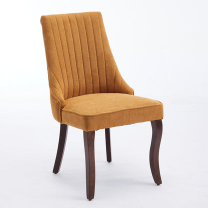 Set of 2 Rayon Cloth Flocking Linen Dining Chairs