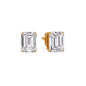 IGI Certified Emerald Cut Diamond Solitaire Stud Earrings