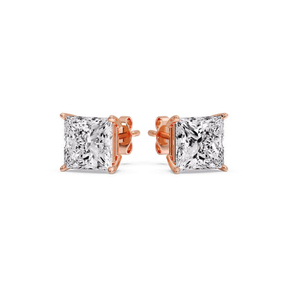 Princess-Cut Diamond Solitaire Stud Earrings [IGI Certified]