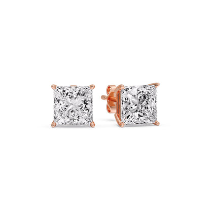 Princess-Cut Diamond Solitaire Stud Earrings [IGI Certified]