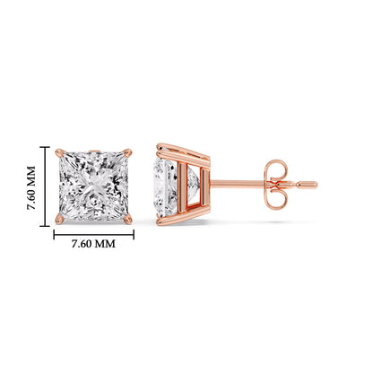 Princess-Cut Diamond Solitaire Stud Earrings [IGI Certified]