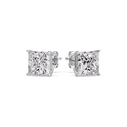 Princess-Cut Diamond Solitaire Stud Earrings [IGI Certified]