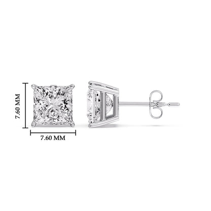 Princess-Cut Diamond Solitaire Stud Earrings [IGI Certified]