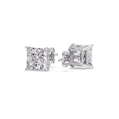 Princess-Cut Diamond Solitaire Stud Earrings [IGI Certified]