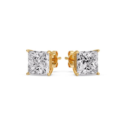 Princess-Cut Diamond Solitaire Stud Earrings [IGI Certified]