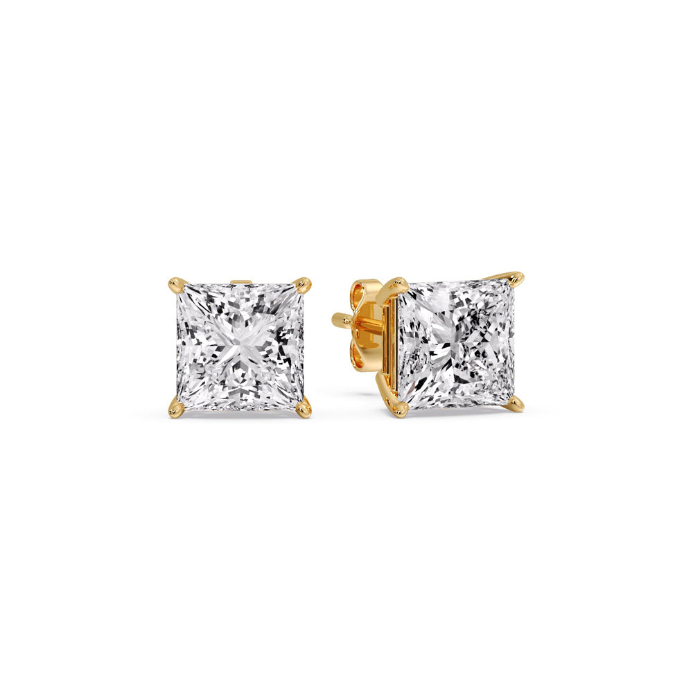 Princess-Cut Diamond Solitaire Stud Earrings [IGI Certified]
