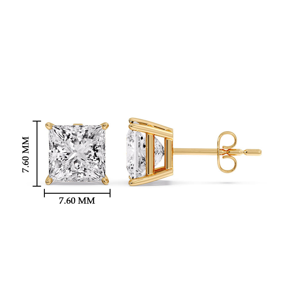 Princess-Cut Diamond Solitaire Stud Earrings [IGI Certified]