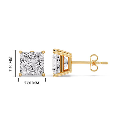 Princess-Cut Diamond Solitaire Stud Earrings [IGI Certified]