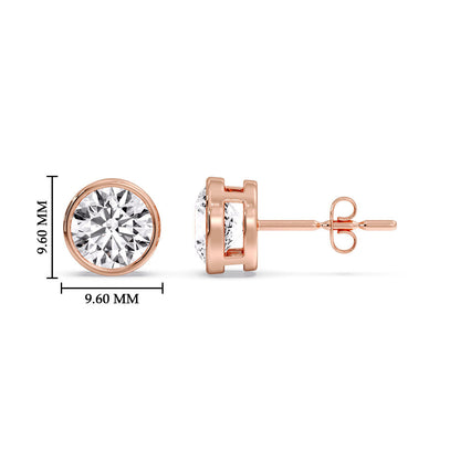 Bezel-Set Brilliant Round Diamond Solitaire Stud Earrings [IGI Certified]