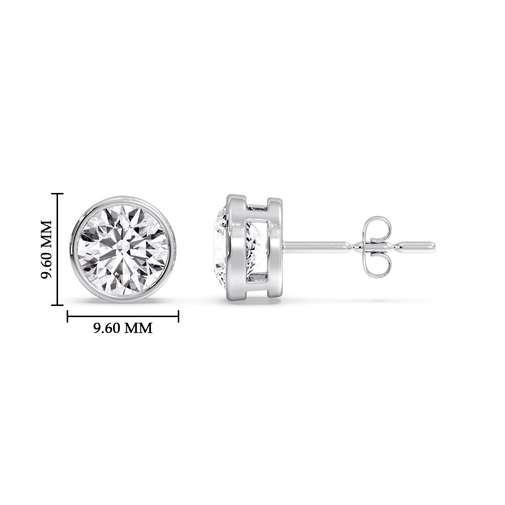Bezel-Set Brilliant Round Diamond Solitaire Stud Earrings [IGI Certified]