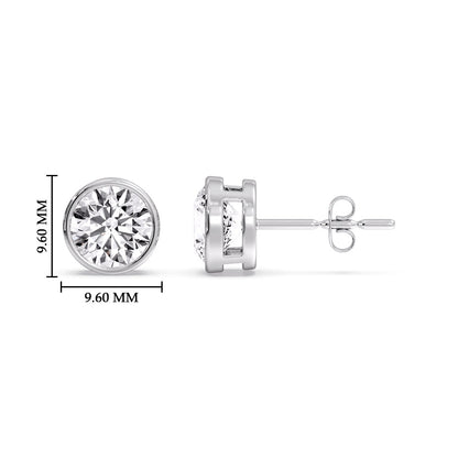 Bezel-Set Brilliant Round Diamond Solitaire Stud Earrings [IGI Certified]