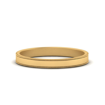 Flat Milgrain Mens Wedding Band