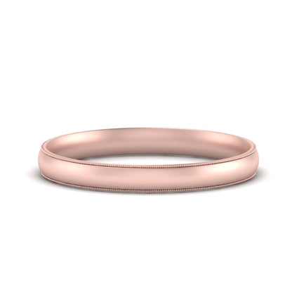 4 mm Milgrain Comfort Fit Mens Wedding Band