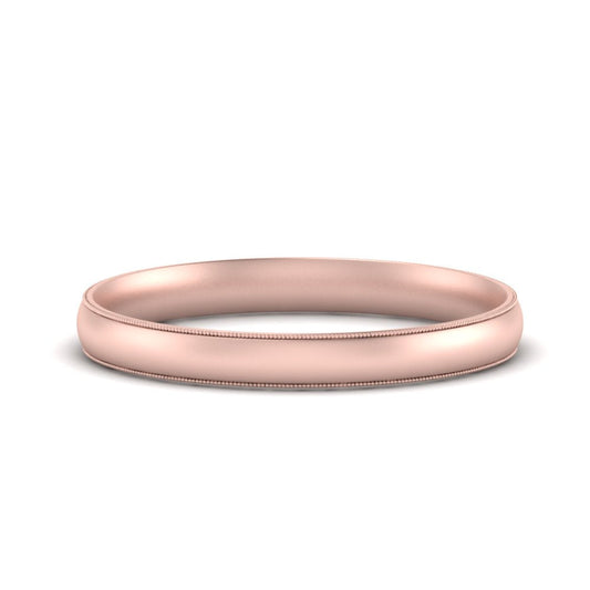 4 mm Milgrain Comfort Fit Mens Wedding Band