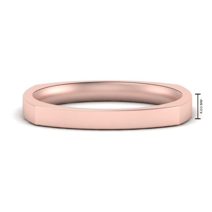 Square Comfort Fit Mens Wedding Band