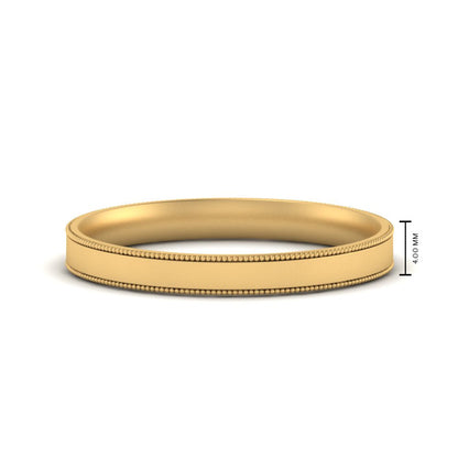 Stepped Edge Comfort Fit Flat Mens Band