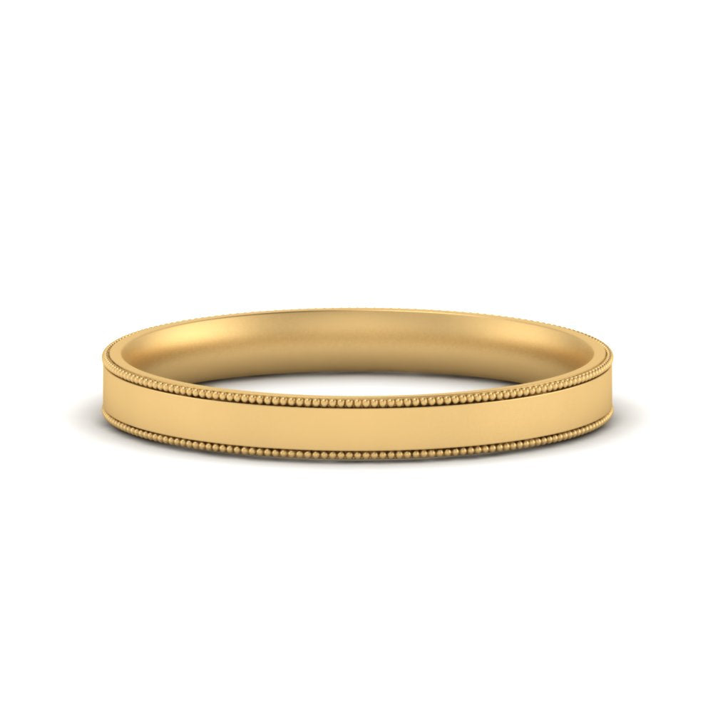 Stepped Edge Comfort Fit Flat Mens Band