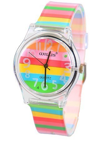Striped student sports quartz watch