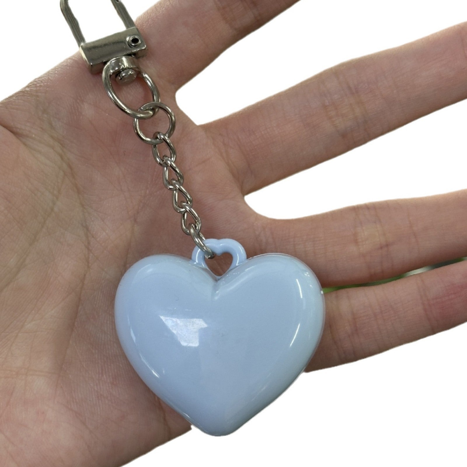 Makeup Blue White Heart Shape Key Chain New