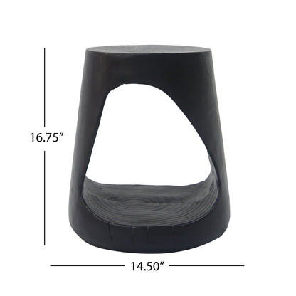 MGO Hollow Side Table with Wood-like Texture