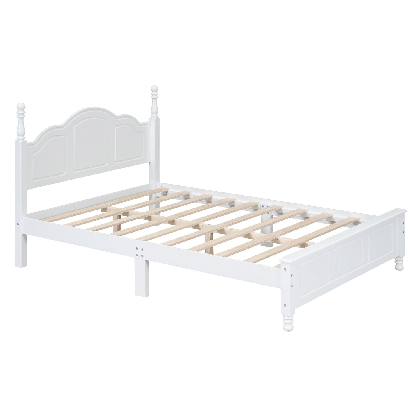 Full Size Wood Platform Bed Frame,Retro Style Platform