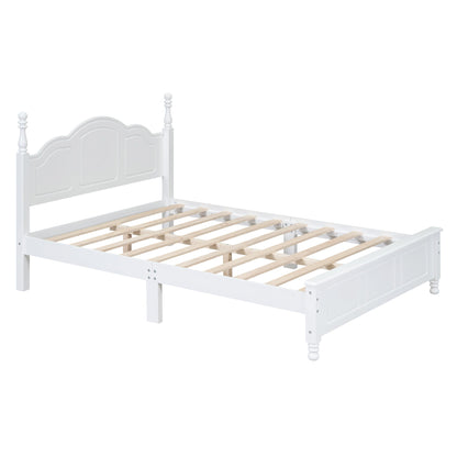 Full Size Wood Platform Bed Frame,Retro Style Platform