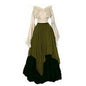 Women's Renaissance Medieval Dress With Long Sleeves Dresses