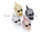 3D CZ Micro Pave Black Eye Skull Charm, 18x9x12mm, Cubic Zirconia Charm Pendant,Men's Jewelry,1pc/2pcs sku#F109
