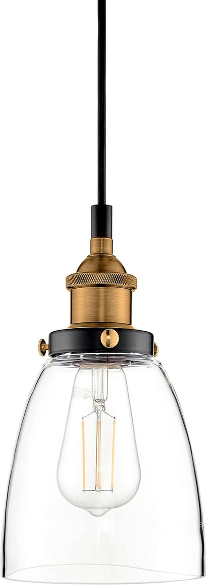 Large Bell Shaped Glass Pendant Light
