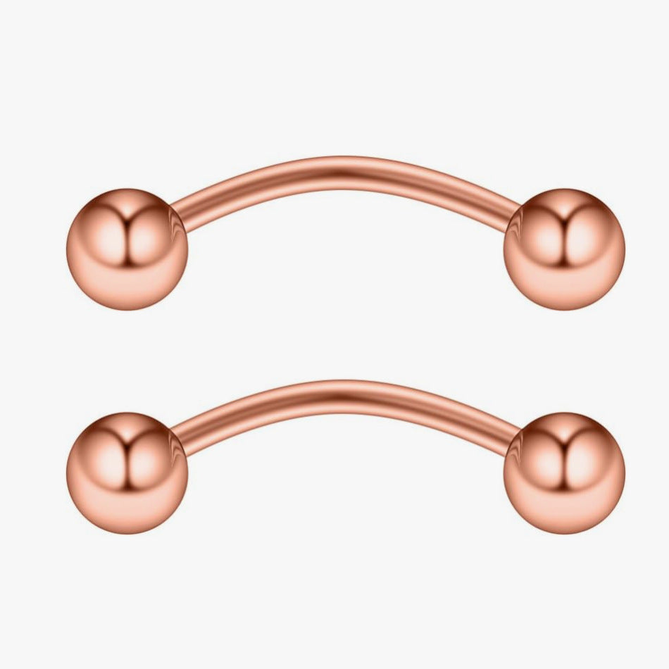 Stainless Steel Brow Nail Curved Rod Ball Piercing Jewelry