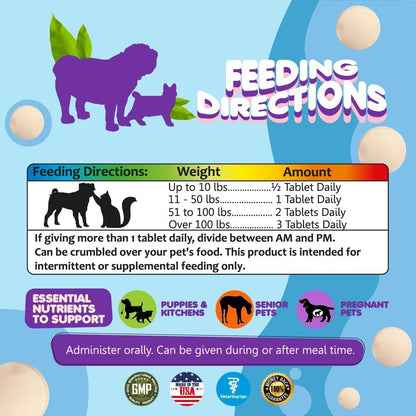 Prenatal Dog Vitamins 60 Pills for Dogs and Cats with Folic Acid Minerals