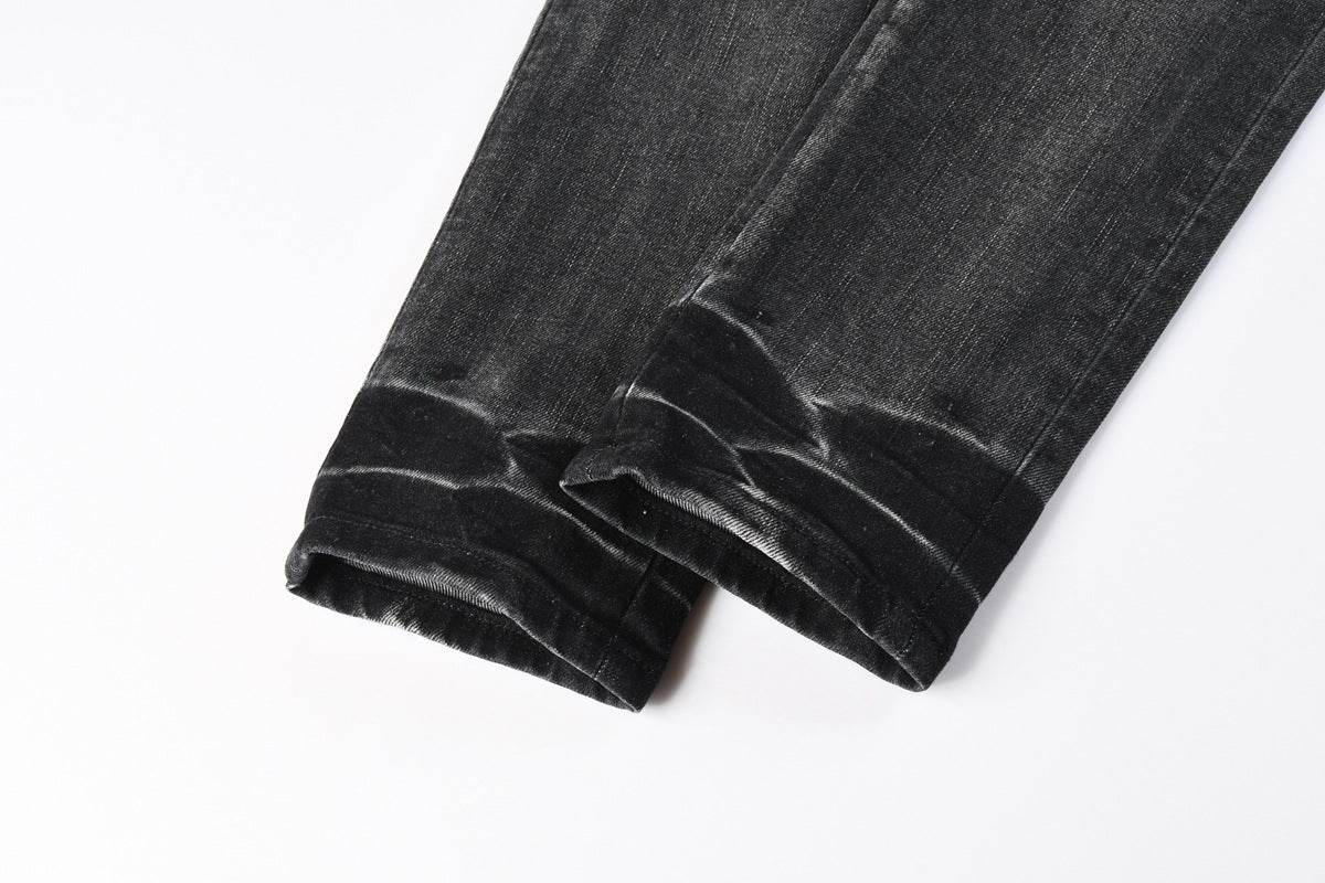 Fashionable Mens Washed Distressed Ripped Jeans