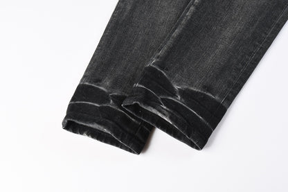 Fashionable Mens Washed Distressed Ripped Jeans
