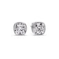 Cushion Diamond Bezel Set Solitaire Certified Stud Earrings