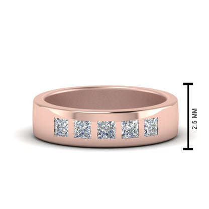 Flat Flush Set Mens Wedding Band